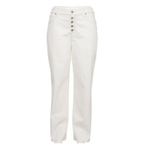 NWT Sonoma High-Waisted Wide-Leg Jeans White Plus Size 22